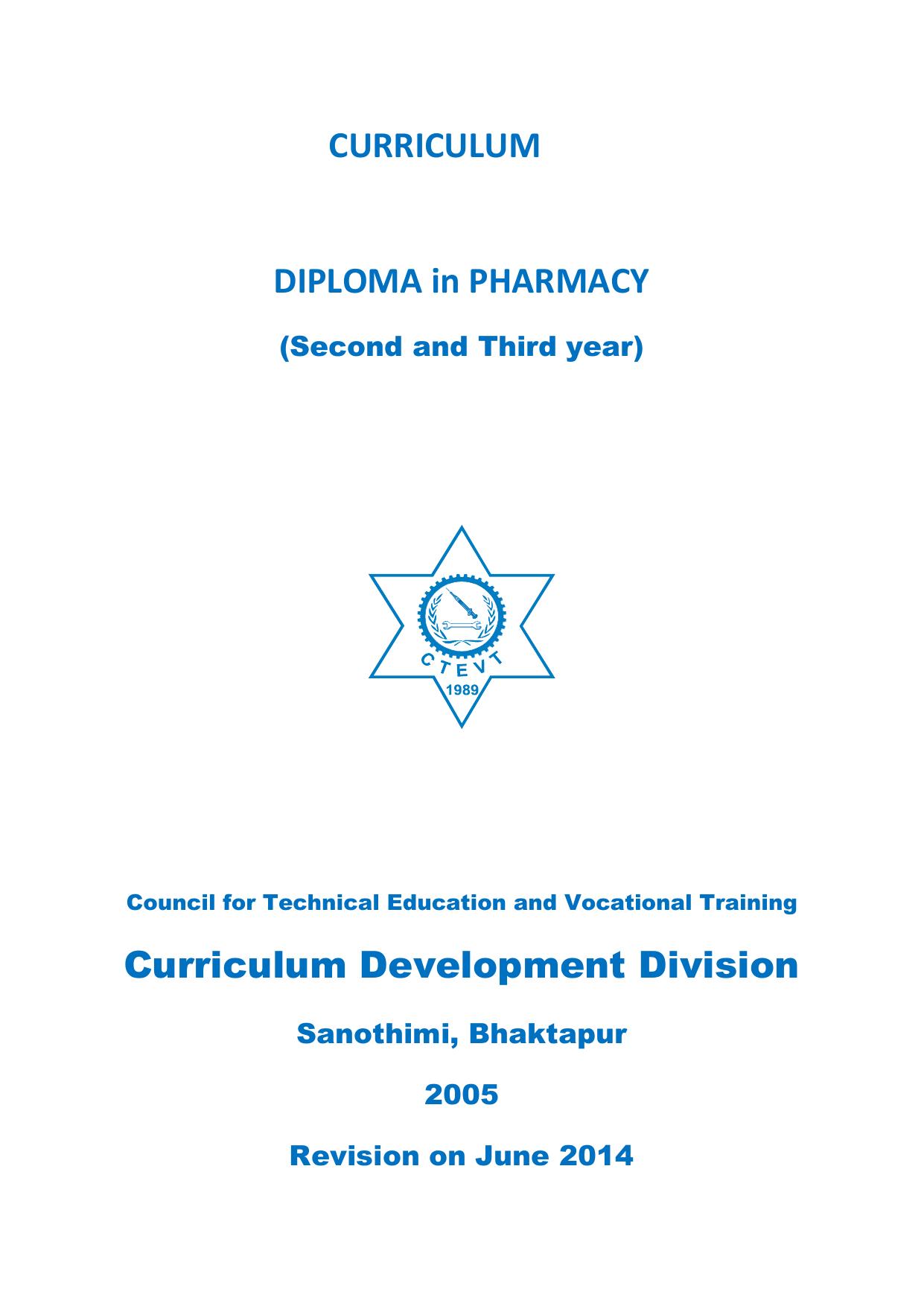 Diploma in Pharmacy, 2015